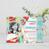 Karnevals-Zirkus-Clowns-Geburtstags-Einladung Einladung (Stehend Vorderseite)