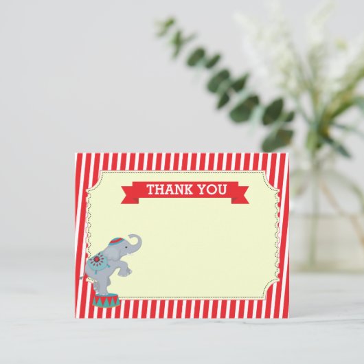 Karnevals-Zirkus danken Ihnen Mitteilungskarten (Stehend Vorderseite)