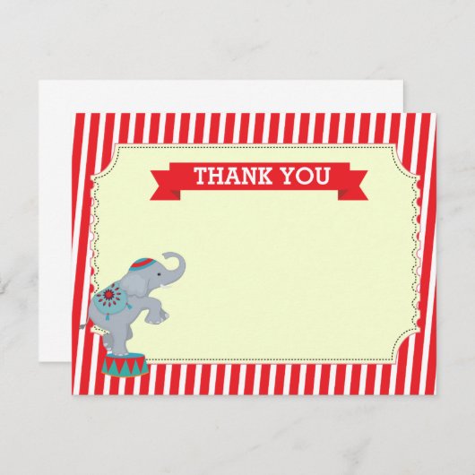 Karnevals-Zirkus danken Ihnen Mitteilungskarten (Vorne/Hinten)