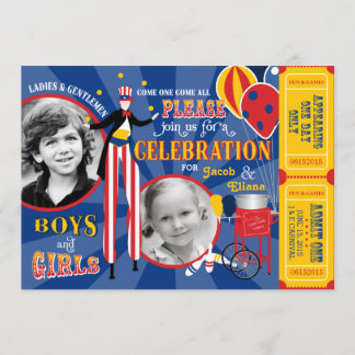 Karnevals-Zirkus-jonglierender Einladung