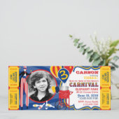 Karnevals-Zirkus-Stelze-Wanderer-Geburtstag Einladung (Stehend Vorderseite)