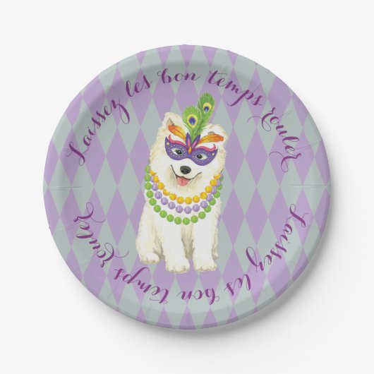 KarnevalSamoyed Pappteller (Vorderseite)
