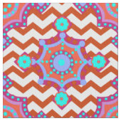 Karnevalsfarben | Zickzack Boho Pattern Stoff (Nahaufnahme)