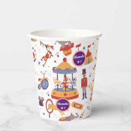 Karnevalskinder' Birthday Circus Pattern Clown Pappbecher