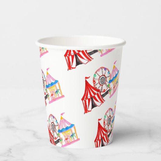 Karnevalskreis niedlicher Hand Geburtstag Pappbecher (Rückseite)