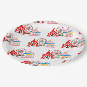 Karnevalskreis niedlicher Hand Geburtstag Pappteller (Schrägansicht)