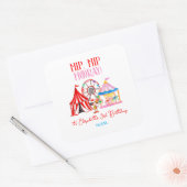 Karnevalskreis niedlicher Hand Geburtstag Quadratischer Aufkleber (Umschlag)