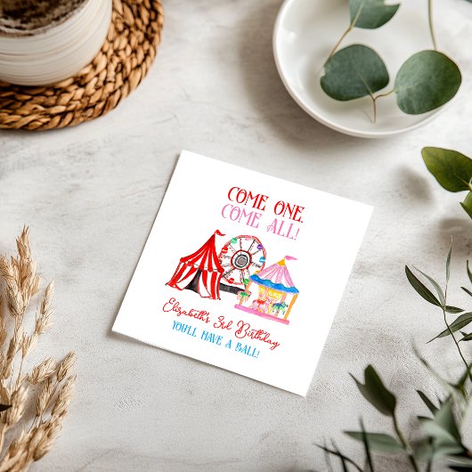 Karnevalskreis niedlicher Hand Geburtstag Serviette