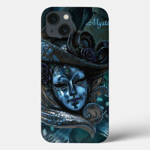 Karnevalsmaske - Fall Blue Damask iPad Case-Mate iPhone Hülle
