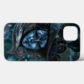 Karnevalsmaske - Fall Blue Damask iPad Case-Mate iPhone Hülle (Rückseite (Horizontal))