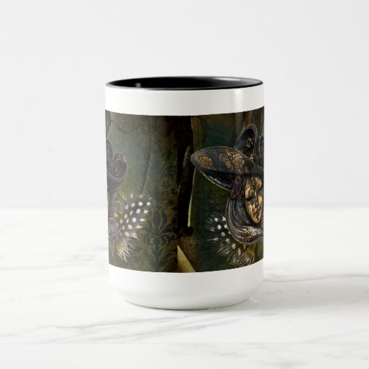 Karnevalsmaske-grüne Damaskus-Tasse Tasse (Zentrum)