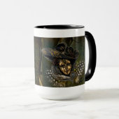 Karnevalsmaske-grüne Damaskus-Tasse Tasse (VorderseiteRechts)