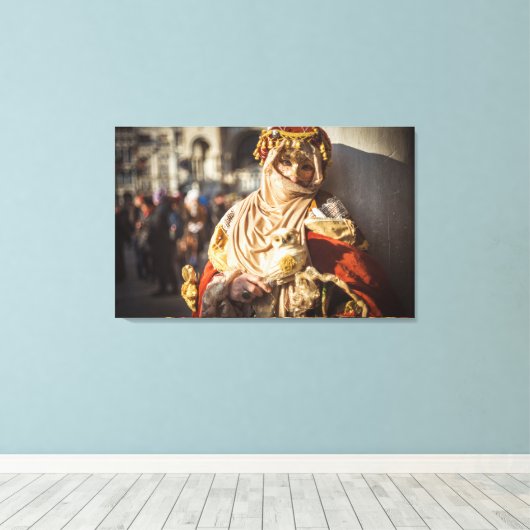 Karnevalsmaske im Nahen Osten in Venedig Leinwanddruck (Insitu (Holzboden))