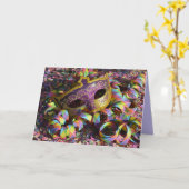 Karnevalsmaske Konfetti Grußkarte Karte (Gelbe Blume)