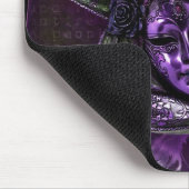 Karnevalsmaske - Lila Damask Mousepad (Ecke)