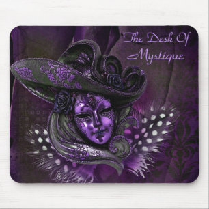 Karnevalsmaske - Lila Damask Mousepad