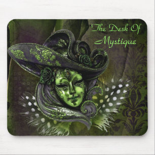 Karnevalsmaske - Peridot Damast-Mauspad Mousepad