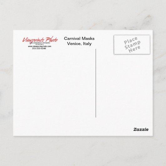 Karnevalsmaske Postkarte (Rückseite)