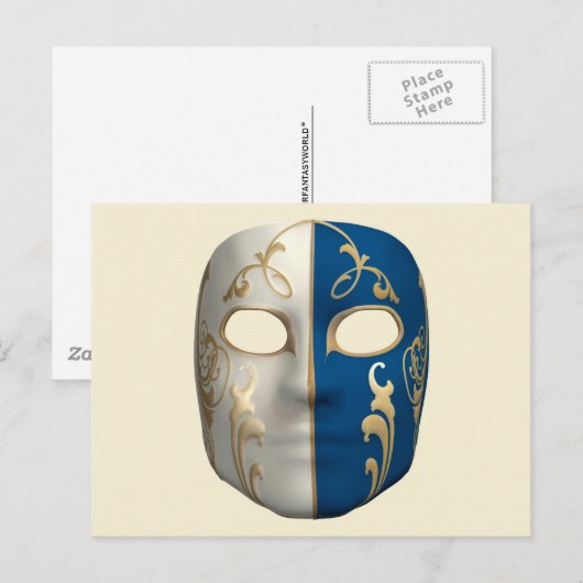 Karnevalsmaske Postkarte (Vorne/Hinten)