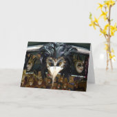 Karnevalsmaske, Venedig, Italien - Karte (Gelbe Blume)