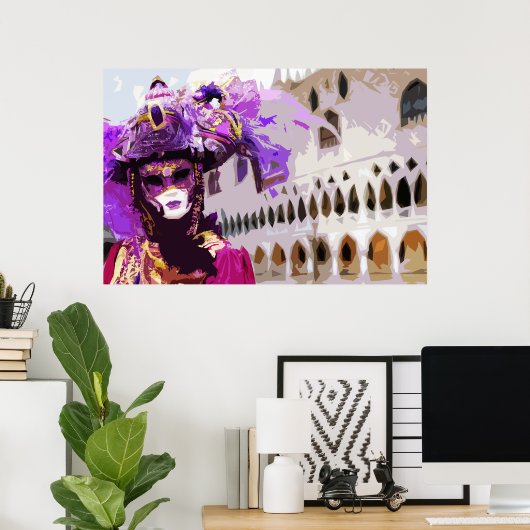 Karnevalsmaske von Venedig Poster (Heimbüro)