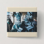 Karnevalsmasken in Venedig, Italien Button (Vorderseite)