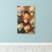 Karnevalsmasken in Venedig Leinwanddruck (Insitu (Holzboden))