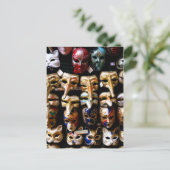 Karnevalsmasken Postkarte (Stehend Vorderseite)