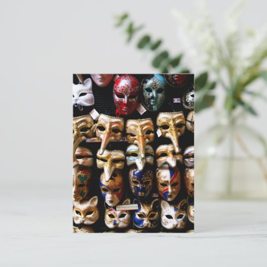 Karnevalsmasken Postkarte (Stehend Vorderseite)