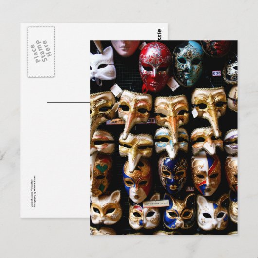 Karnevalsmasken Postkarte (Vorne/Hinten)