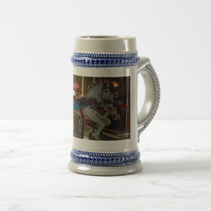 Karnevalsmesse Karussell Merry-Go-Roung Pferd Bierglas