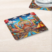 Karnevalspapier-Untersetzer Rechteckiger Pappuntersetzer (angewinkelt)