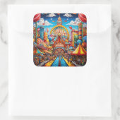 Karnevalsplattenaufkleber Quadratischer Aufkleber (Tasche)