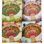 Karnevalsschwingenmuster Vintages Retro-Farbmodell Duschvorhang (Vorderseite)