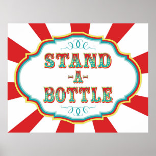 Karnevalsspiel steht eine Flasche Poster