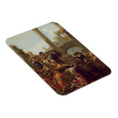Karnevalszeit in Rom, 1653 (Öl auf Leinwand) Magnet (Rechte Seite)
