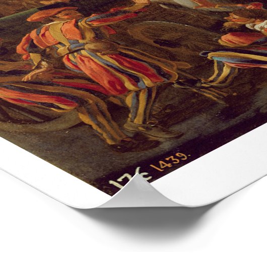 Karnevalszeit in Rom, 1653 (Öl auf Leinwand) Poster (Ecke)