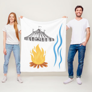 Karnevalszelt mit Lagerfeuer Fleecedecke