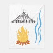 Karnevalszelt mit Lagerfeuer Fleecedecke (Vorderseite)