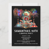 Karnevalszelt Ringmaster Nachtfeuerfest Einladung (Vorderseite)