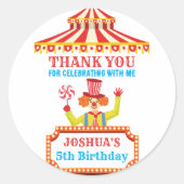 Karnevalszirkus Party personalisiert Runder Aufkleber (Vorderseite)