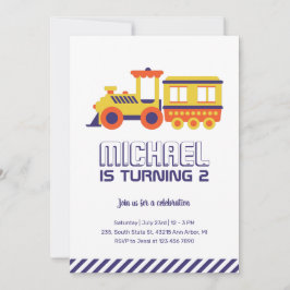 Karnevalszug Lila Gelbe Kinder Jungen Geburtstag Einladung