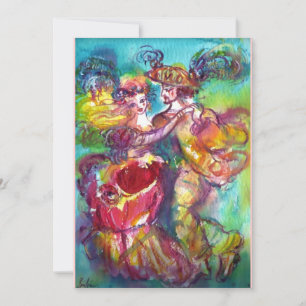 KARNEVALTANZ, Mardi Gras Party, lebendiges rosa bl Einladung