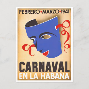 Karnival in Havanna 1941 Vintage-Reisepostkarte Postkarte
