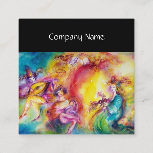 KARNIVAL / Theater, Tanz und Musik Quadratische Visitenkarte (Rückseite)