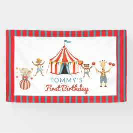 Karnival Tiere Erstes Geburtstagsdekoration Banner