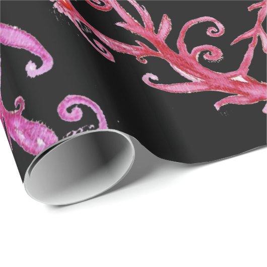 KARNIVALBALLEIN MIT LILA, ROTEN WIRBEL GESCHENKPAPIER (Rolleneckpunkt)