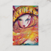 KARNIVALMASK IM GELBEN MIT ROTE ROSE Creme Visitenkarte (Rückseite)