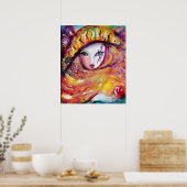 KARNIVALMASK IM GELBEN MIT ROTE ROSE POSTER (Küche)
