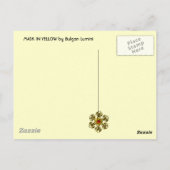 KARNIVALMASK IM GELBEN MIT ROTE ROSE POSTKARTE (Rückseite)